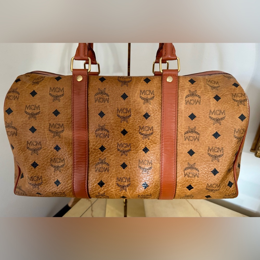 MCM VISETOS CONGNAC BOSTON BAG GOLF COLLECTON MADE IN GERMANY EUC COA INCLUDED - Picture 3 of 17